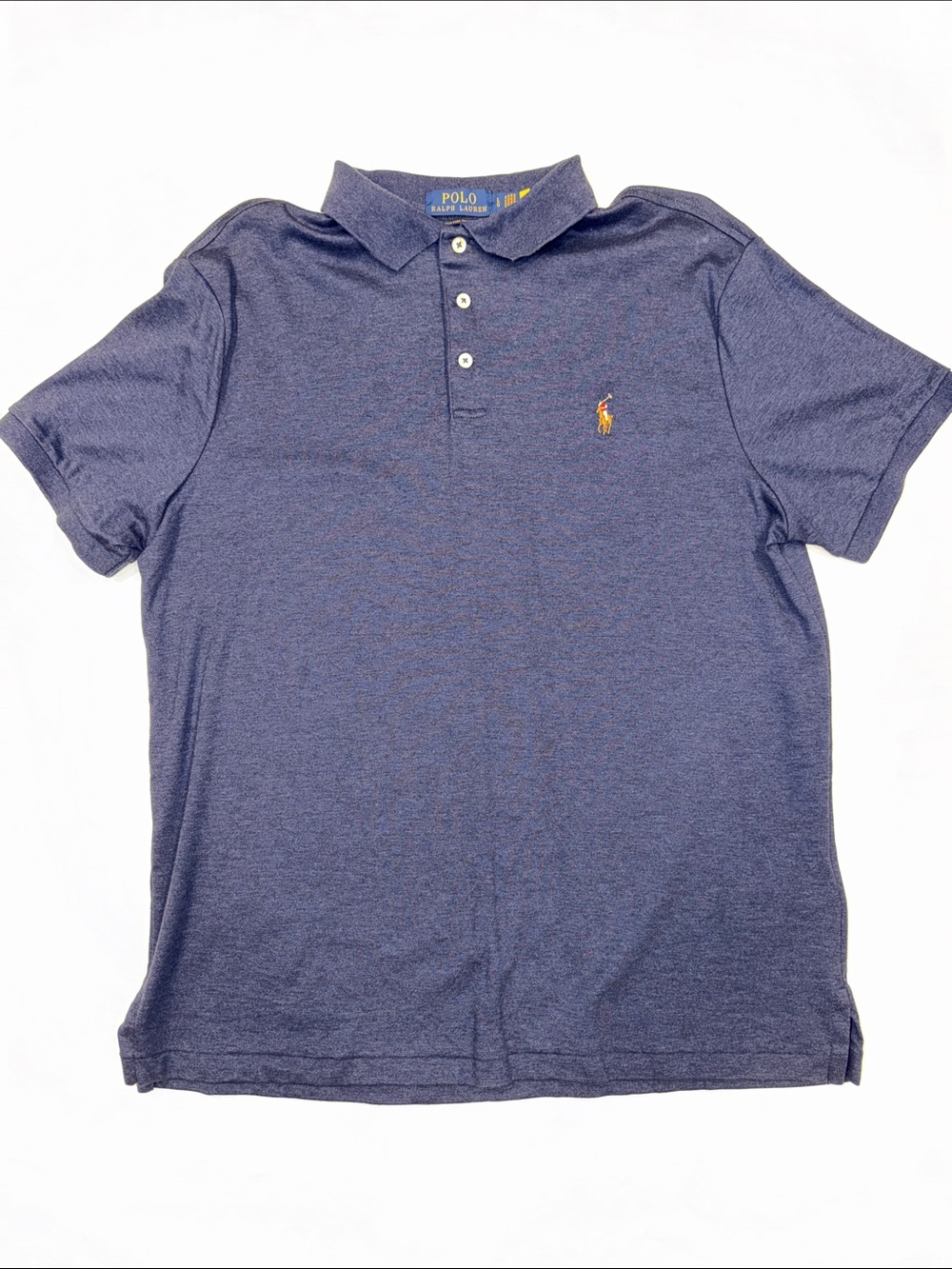 Polo by Ralph Lauren Men's Heather Navy Polo with Yellow Pony